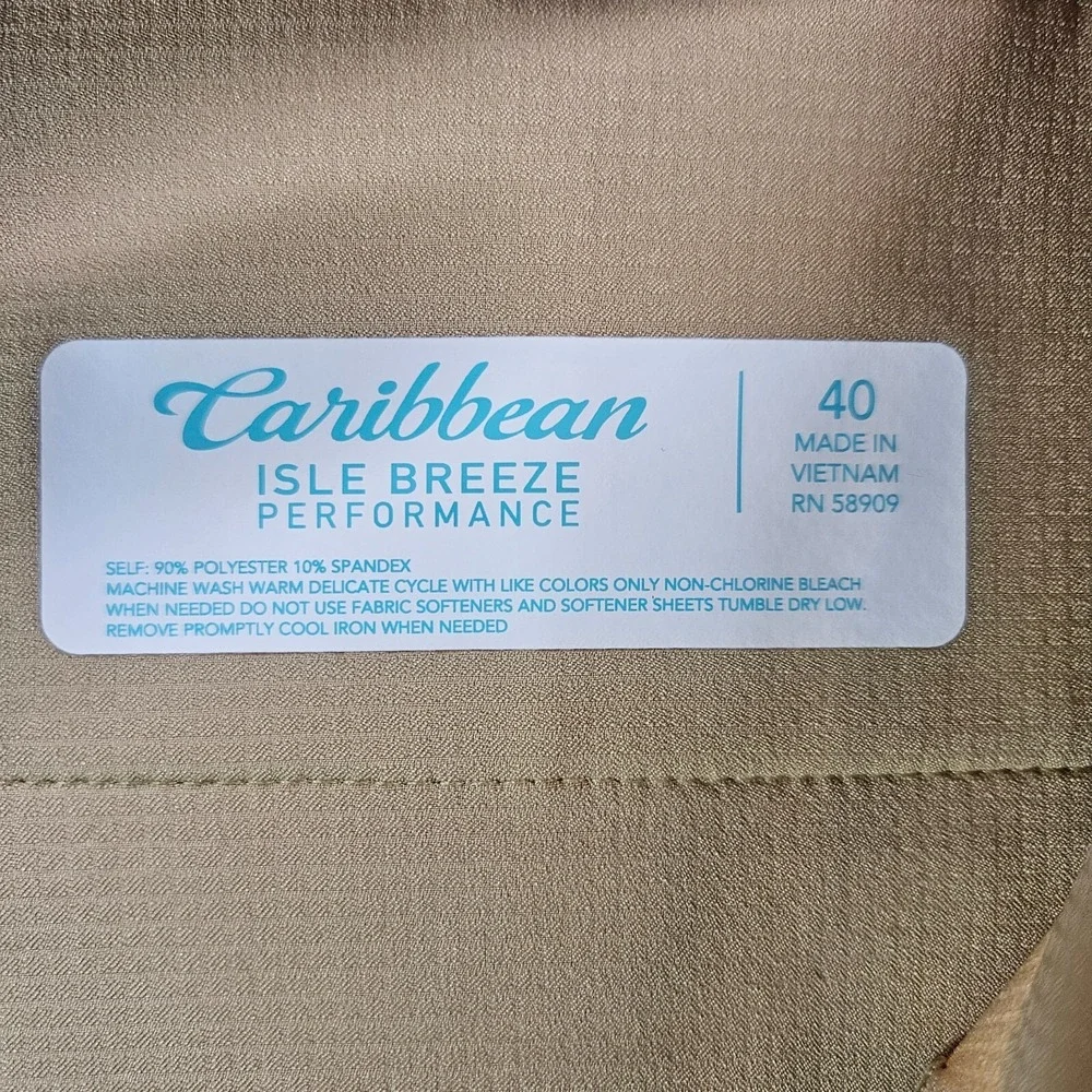 NWT Caribbean‎ Isle Breeze Performance Shorts Men 40 x 9